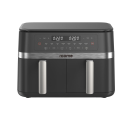 Аэрофритюрница roome Air Fry DUAF-10-A (1500W+1500W, 40-200°C, 5.5л+5.5л, 8 программ, цвет: черный)