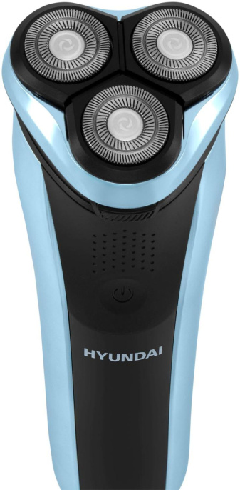 Бритва роторная Hyundai H-SH8088 реж.эл.:3 питан.:аккум. голубой/черный