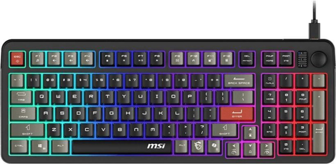 Клавиатура MSI Forge GK110, проводная, USB, мембранная, черный/серый [s11-04ru258-hh9]