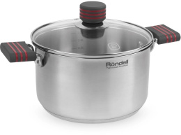 Кастрюля 3.4л Rondell Stripes RDS-1280,  нержавеющая сталь, с крышкой