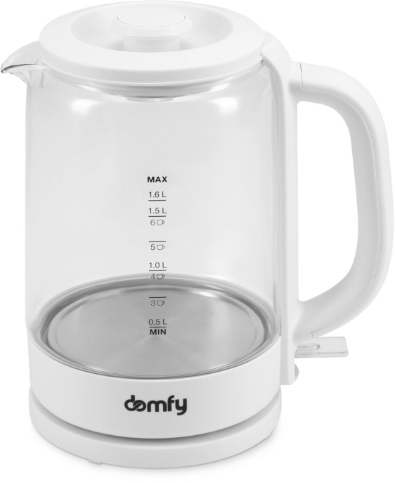 Чайник электрический DOMFY DSW-EK304, 1.6л, стекло/пластик