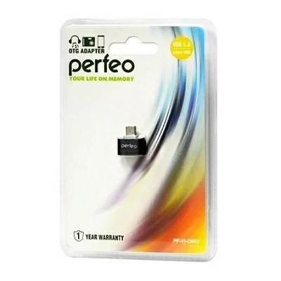 Perfeo adapter USB на micro USB c OTG (PF-VI-O003 Black) чёрный [PF_5043]