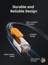 Патч-корд CABLETIME CN61L (CT-CAT6F-PB2) 2 м, FTP CAT6 Gigabit Ethernet из чистой меди, оранжевый+черный