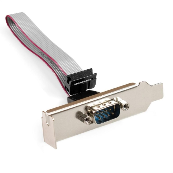 Exegate EX298290RUS Планка портов в корпус 1xCOM ExeGate BrctDB91-LP Com 10-pin F -- RS232 DB9 Male, кабель 20см, Low Profile