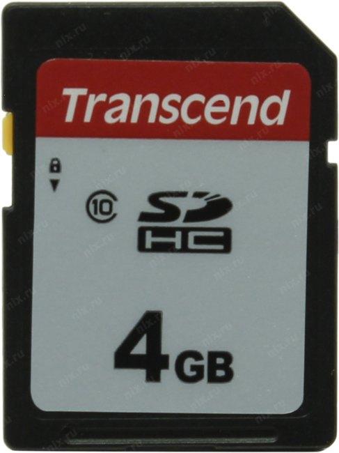SecureDigital 4Gb Transcend TS4GSDC300S {SDHC Class 10}