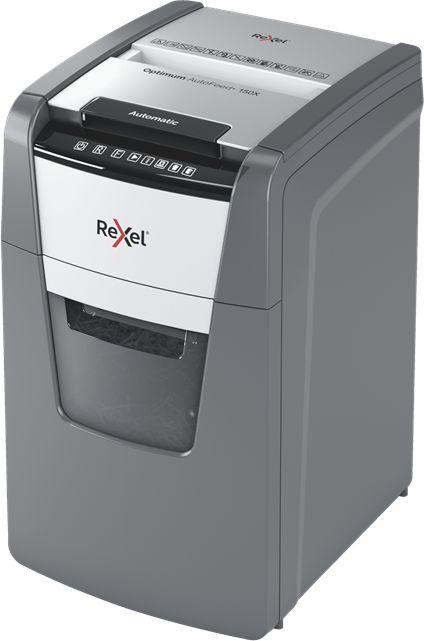 Уничтожитель бумаг Rexel Optimum AutoFeed 150X, с автоподачей, P-4, 4х28 мм, 150 лист. одновременно, 44л [2020150xeu]