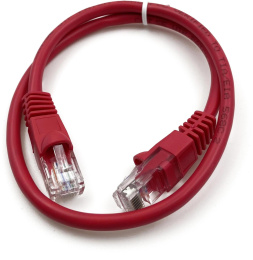 Патч-корд Buro UTP 4 пары cat.5E CCA molded 0.25м красный RJ-45 (m)-RJ-45 (m)