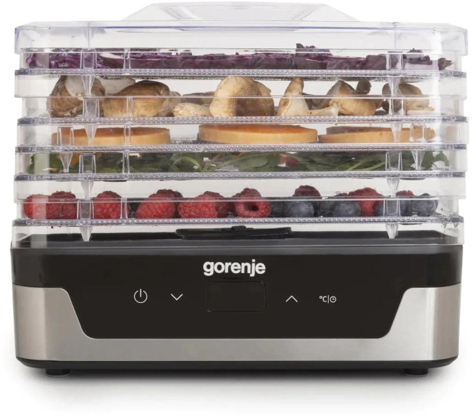 Сушка для фруктов и овощей Gorenje FDK400DE 5под. 240Вт нержавеющая сталь (745972)