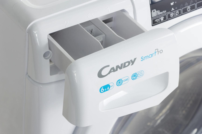 Стиральная машина узкая Candy Smart Pro CSOW4 1364T/2-07, с фронтальной загрузкой, 6кг, 1300об/мин, с паром, с сушкой