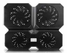 Подставка для ноутбука DeepCool Multi Core X6, 15.6", 380х295х24 мм, 2хUSB, вентиляторы 4 х 900г, черный [dp-n422-mcx6]