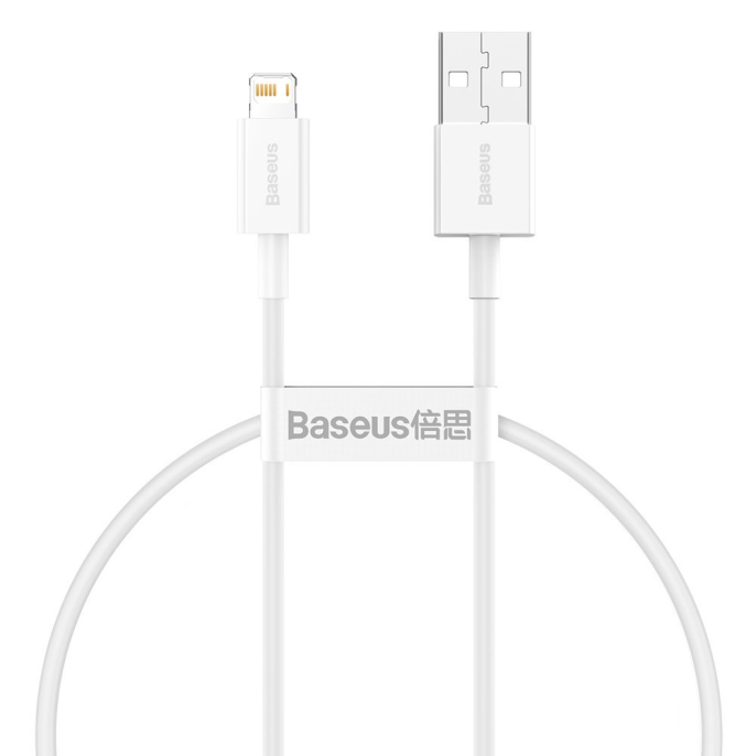 Кабель Baseus CALYS-02 Superior Series Fast Charging Data Cable USB to Lightning 2.4A силиконовый 0.25m White