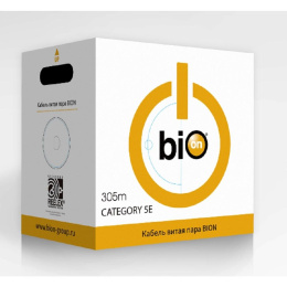 Кабель витая пара Bion BCL-U5448-181 U/UTP, кат.5e, 4x2x0,48 мм AWG 24 медь, одножильный, PVC, для внутренней прокладки, 305м, серый