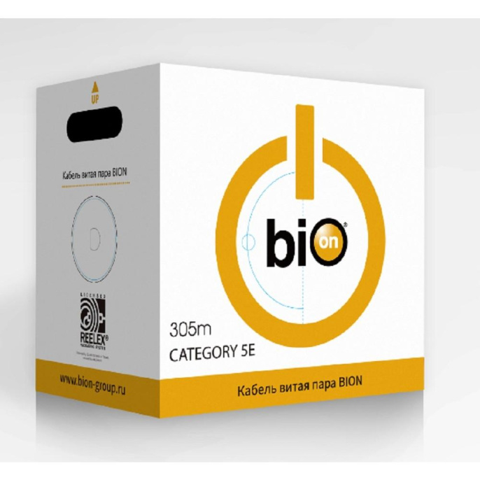 Кабель витая пара Bion BCL-U5448-181 U/UTP, кат.5e, 4x2x0,48 мм AWG 24 медь, одножильный, PVC, для внутренней прокладки, 305м, серый