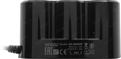 Ginzzu GA-4620UB Размножитель питания авто-прикуривателя (1- 312/24V 2xUSB 3.6A)