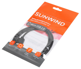 Кабель SunWind USB m -micro USB m 1м черный