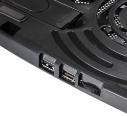 Подставка для ноутбука Buro BU-LCP156-B208, 15.6", 355х260х21 мм, 2хUSB, вентиляторы 2 х 80 мм, 560г, черный