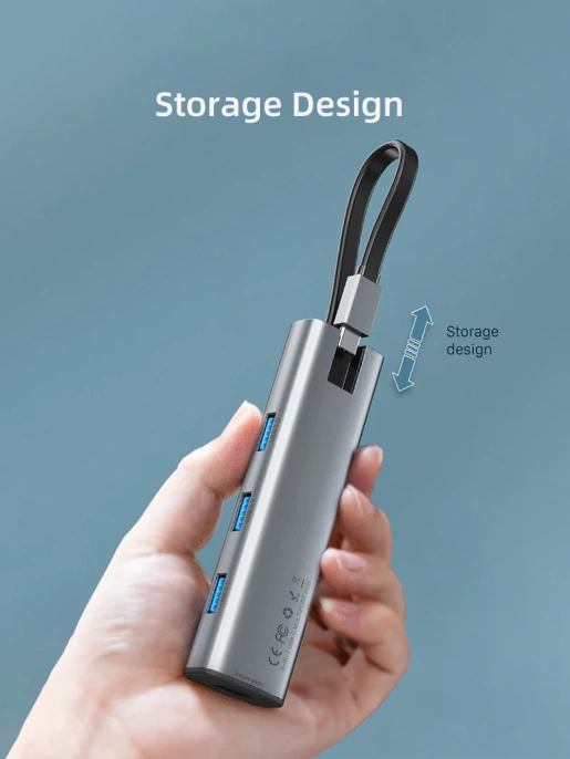 USB-Хаб CABLETIME CB21G (CT-HUBP4-AG) на USB3.0×4 4-в-1