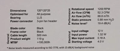 Вентилятор Fractal Design FD-FAN-DYN-X2-GP12-BK DYNAMIC X2 GP-12 (3пин 120x120x25mm 19.4дБ 1200об/мин)