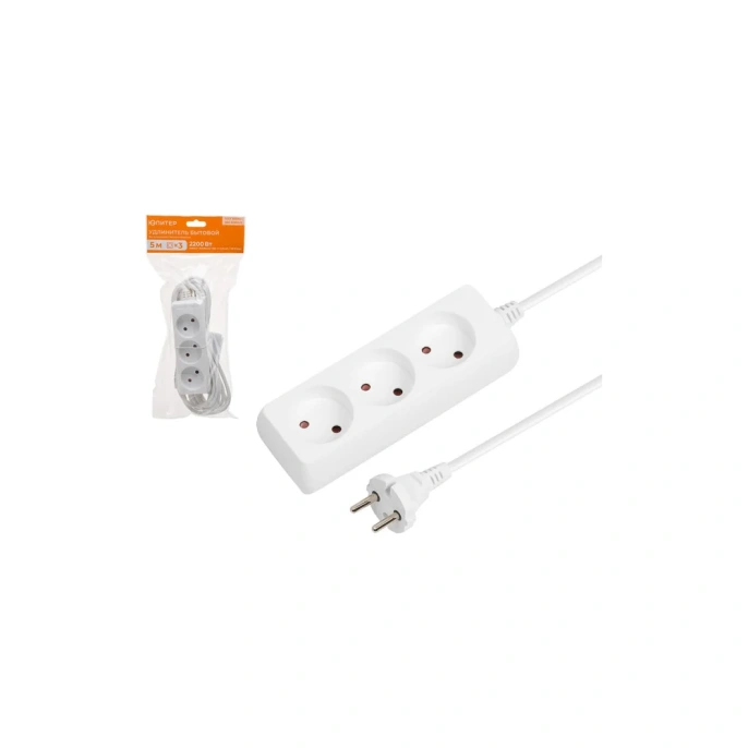 Удлинитель ЮПИТЕР 5 м 3 розетки 2,2 кВт JP8101-24