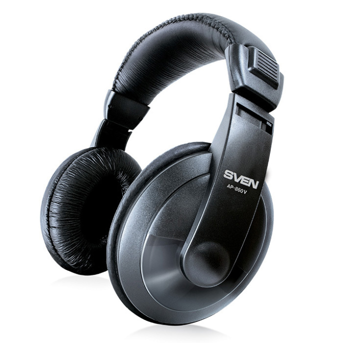 Наушники проводные накладные SVEN AP-860V, черный, Ø 3,5 мм 3 pin , кабель 2,5 м. SV-007393
