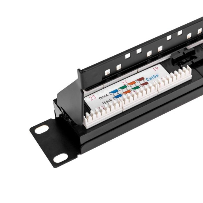 Rexant 02-0031 Панель коммутационная с кабельным органайзером 19", 1U, 24 порта, UTP, RJ-45, CAT 5e