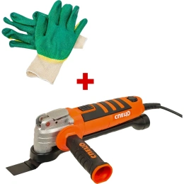 Многофункциональный инструмент СПЕЦ БМИ-450К, 400Вт, 6000-22000 колебаний/мин, 3 типа насадки, кейс + перчатки СПЕЦ-4044/И-8076-И