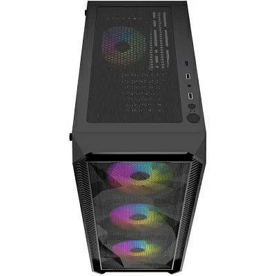 Корпус Powercase Mistral Edge, Tempered Glass, 4x 120mm 5-color fan, чёрный, ATX (CMIEB-L4)