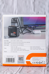 Сетевое зарядное устройство CABLETIME G100B (CT-GAN100-PB) GaN PD3.0 3C1A 100 Вт, черный