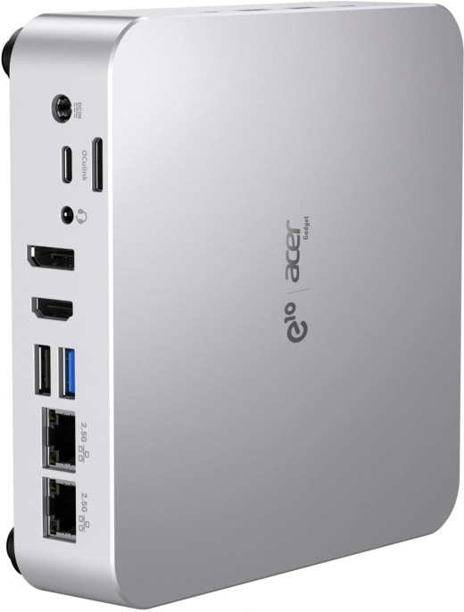 Неттоп Acer Gadget E10 ETBox1 i5 13500H 2.6 16Gb SSD512Gb UHDG Windows 11 Pro 2x2.5GbitEth WiFi BT 120W серебристый/черный