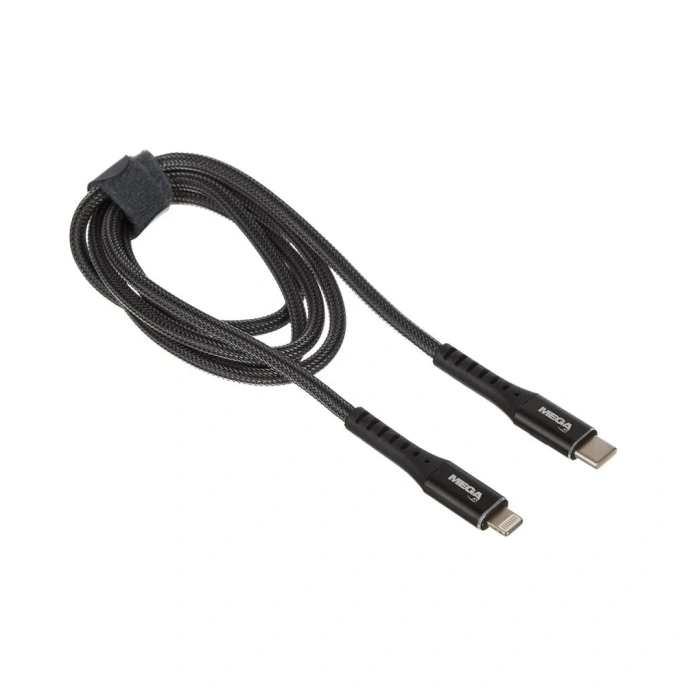Кабель BigTech МОЩНОСТЬ, 1м, Type-C to Lightning, нейл, черный BT-JCBL-009/U210PD 1639342