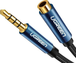 Удлинитель кабеля UGREEN AV118 40673 3.5mm Male to 3.5mm Female Extension Cable. Длина: 1м. Цвет: черный/синий
