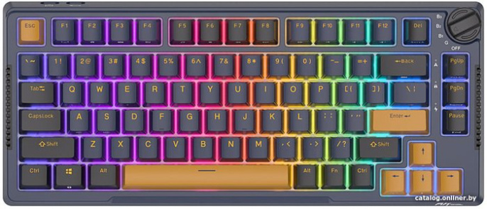Клавиатура Royal Kludge RK-H81 Star Night черный/коричневый, механическая, USB/2.4 GHz/Bluetoоth, подсветка RGB, горячая замена клавиш, Sky Cyan свичи