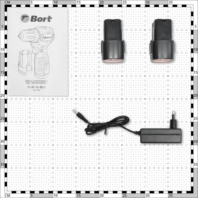Дрель-шуруповерт Bort BAB-16-BLK, 2Ач,  с двумя аккумуляторами [93414868]