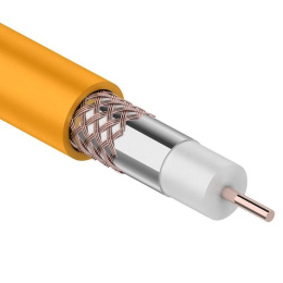 Rexant 01-2654 Кабель коаксиальный RG-6U+Cu нг А -HF, Cu/Al/Cu, 64%, 75 Ом, бухта 100 м, оранжевый