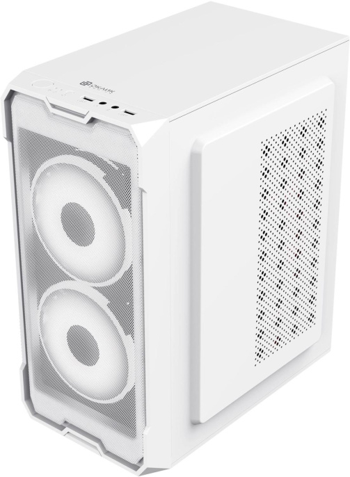 Корпус mATX Oklick OCC-MN302F, Mini-Tower, без БП,  белый