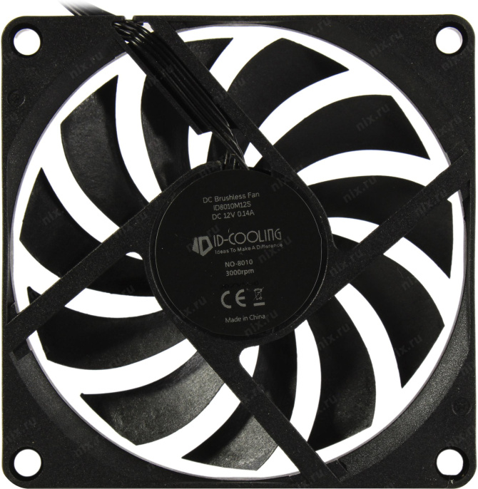Вентилятор 80mm ID-Cooling ID-FAN-NO-8010-PWM 4пин, 80x80x10мм, 27.8дБ, 800-3000 об/мин
