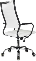 Кресло руководителя Бюрократ CH BALANCE SL, экокожа, до 150кг, топ-ган, фиксированные подлокотники,  белый