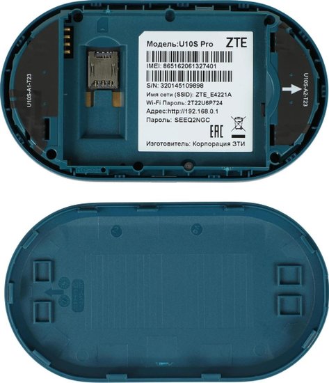 Мобильный 4G Wi-Fi роутер ZTE U10S Pro (темно-синий) 802.11ax (Wi-Fi 6), 2.4 ГГц