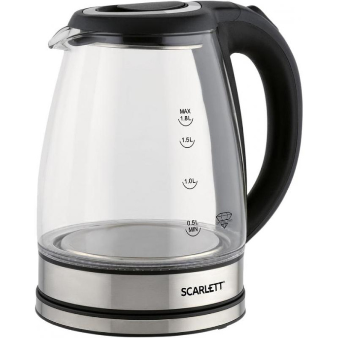 Чайник электрический Scarlett SC-EK27G88 1.8л. 1800Вт черный корпус: стекло