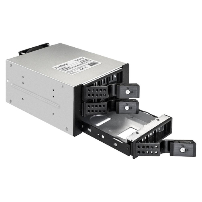 Exegate EX291656RUS Корзина для HDD ExeGate HS335-02 универсальная, на 3*3,5"/2.5" SATA HDD, занимает 2*5,25" отсека, RTL