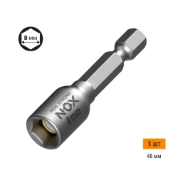 Ключ-насадка магнитная NUT SETTER (8x48 мм; карта) NOX 558001