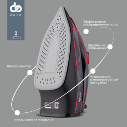Утюг DOMFY DSC-EI606,  с паровым ударом,  2600Вт,  с автоотключением,  черный и красный