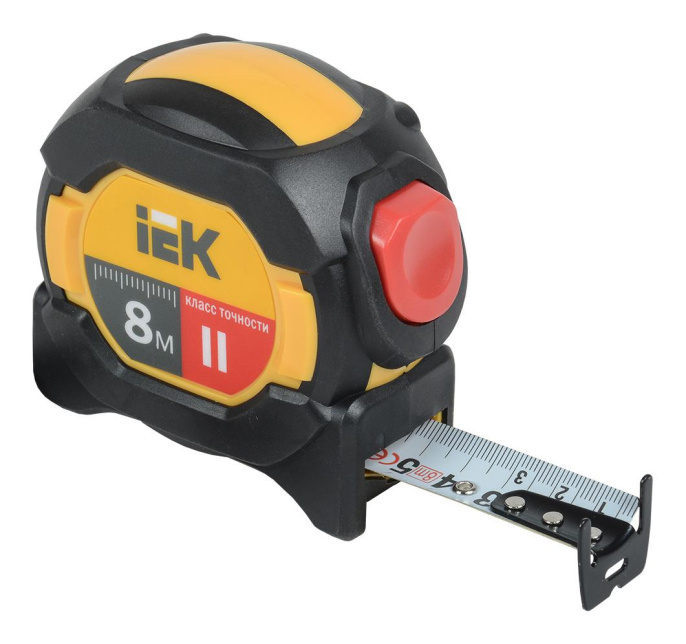 Рулетка строительная IEK TIR10-3-008, 8м x 25мм, с автостопом