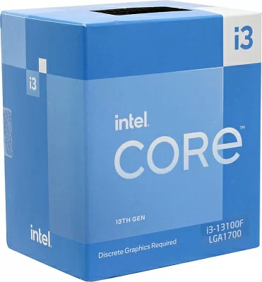 Процессор CPU Intel Core i3-13100F BOX LGA1700 4C/8T (4P 3.4/4.5GHz ) 12MB 58W (Без видео)