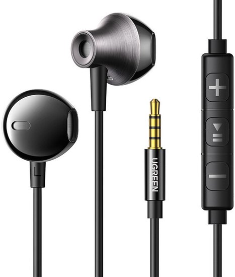 Проводные наушники UGREEN EP106 35755 Wired Earphones 3.5 mm. Цвет: черный
