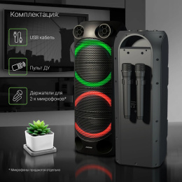 Музыкальный центр Digma D-MC1720, 80Вт, с караоке, Bluetooth, FM, USB, micro SD, черный