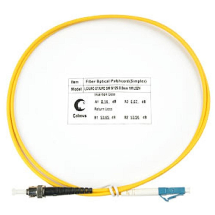 Оптический патч-корд simplex LC-ST 9/125 SM Cabeus FOP(s)-9-LC-ST-1m 1 метр желтый LSZH
