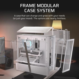 Корпус без блока питания/ Case Corsair Frame 4000D, Midi-Tower, TG, no fan, 2xUSB-A 3.2, 1xUSB 3.2 Type-C, E-ATX, ATX, mATX, mITX White (CC-9011291-WW)