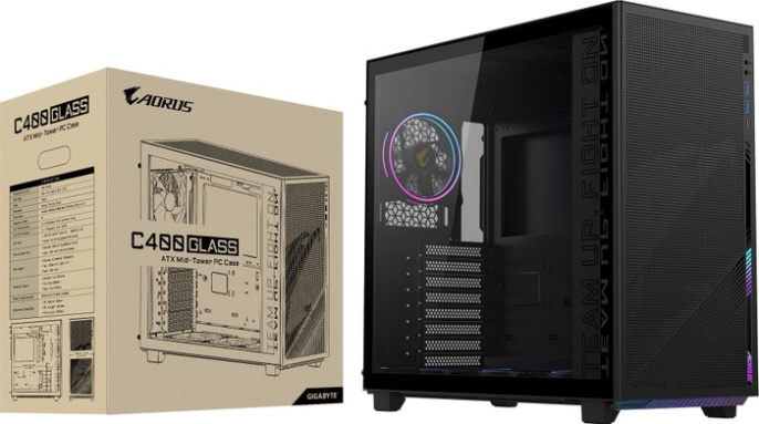 Корпус для ПК Gigabyte AORUS C400G MidTower, ATX, USB-C x1, USB 3.0 x2, Audio I/O, Black,TG GB-AC400G