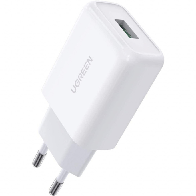 Зарядное устройство UGREEN CD122 (10133) USB-A QC 3.0 18W Fast Charger EU. Цвет: белый